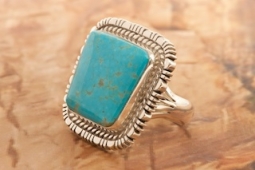 Native American Jewelry Kingman Turquoise Sterling Silver Ring